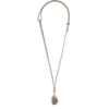 Pendentif Ormé, édition argent en laiton plaqué rhodium avec cuir taupe